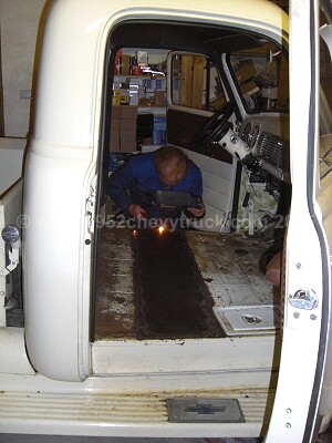 Welding in a flat floor.