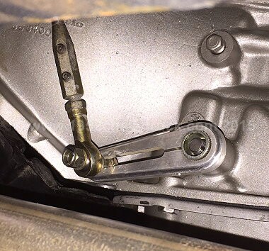 1952 Chevy truck fitting a new transmission.